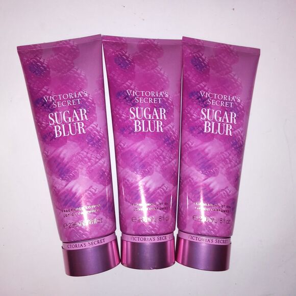 Set of 3 Victoria Secret Fragrant Body Lotion Sugar Blur Full Size 8oz Each New - Picture 2 of 5